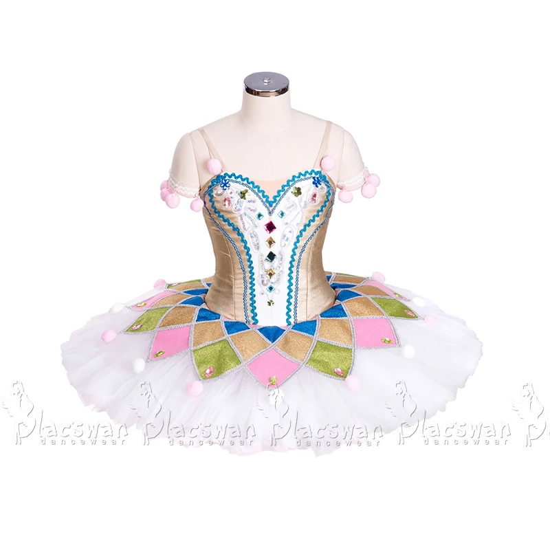 

Professional Harlequinade Variation Ballet Costume Nutcracker Columbine Doll Classical Tutu BT914