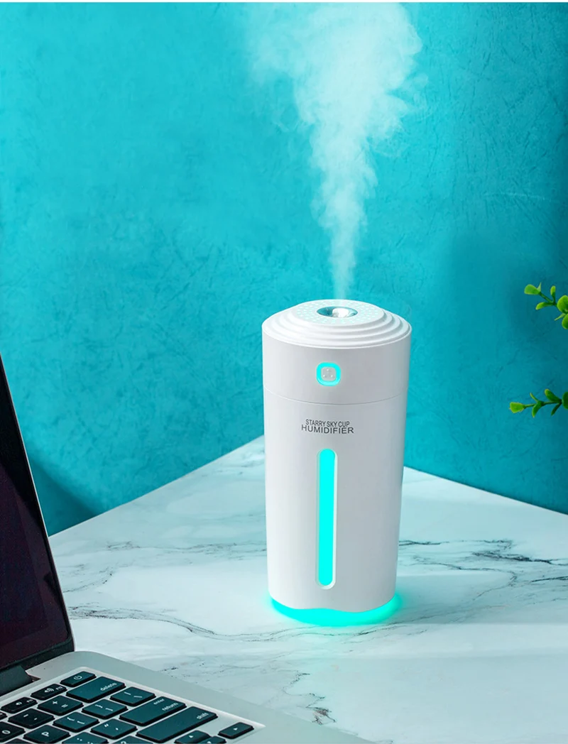 Увлажнитель воздуха Sky Cup, USB, арома-диффузор, 280 мл, мини-увлажнитель воздуха, настольный распылитель для домашнего автомобиля, очиститель воздуха с ночными огнями