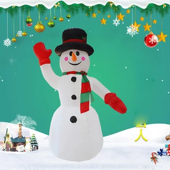 

Christmas Lighted Inflatable Snowman Dolls LED Yard Air Decoration Yard Garden Christmas Inflatable Props LED Lights Toy For Kid