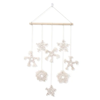 

Handmade Woven Macrame Wall Hanging Dreamcatcher Cotton Thread Snowflake Decor