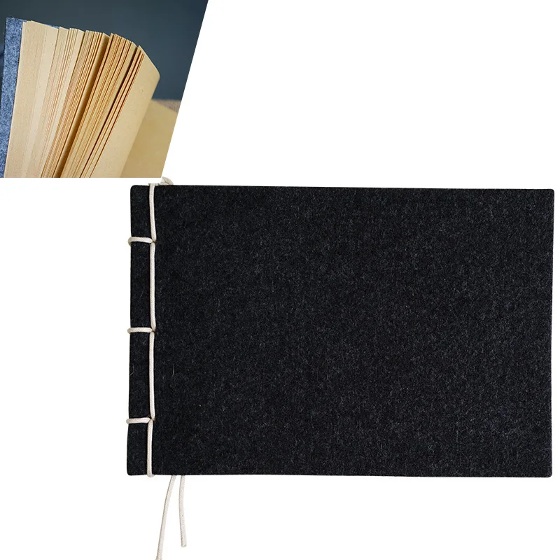 Бумага для поделок в стиле ретро в китайском стиле пустой эскиз блокнот винтажный пустой блокнот для рисования Дневник для набросков блокнот для заметок канцелярские принадлежности - Цвет: Black White Kraft