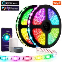 

RGB 5050 LED Strip Light Smart WIFI Controller APP Control Flexible Lamp Tape Home TV Backlight Bar Birthday Party Decoration