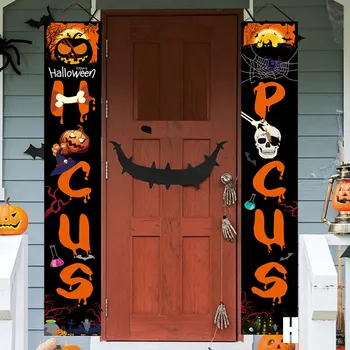 

Halloween Decoration Outdoor Indoor Trick OR Treat Hocus Pocus Large Banners Porch Signs Witch Decor for Home XH8Z