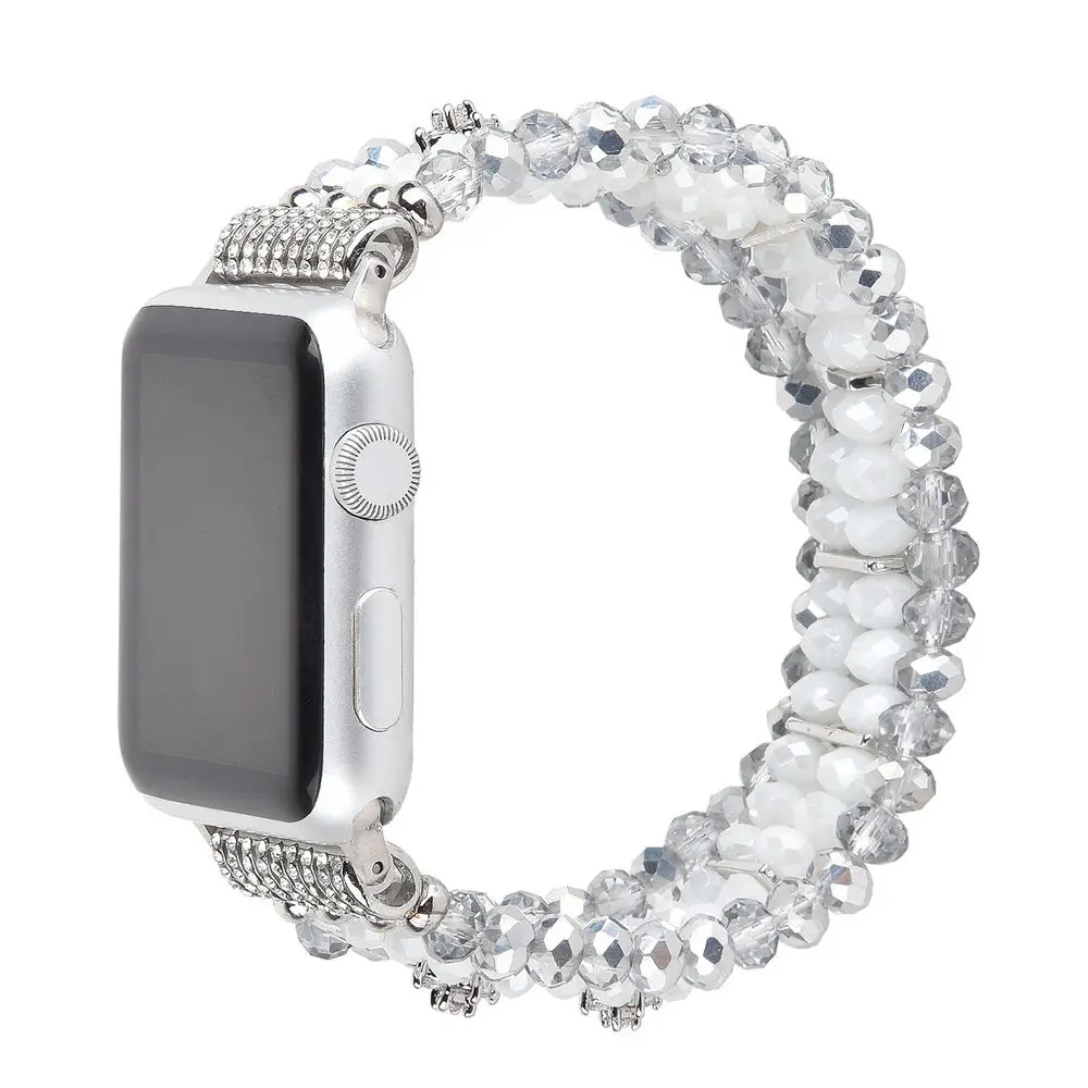 Браслет на запястье с жемчужиной ремешок для наручных часов Apple Watch, версии 5 4 3 2 1 браслет бижутерия ручной работы Для женщин и девочек, 38, 40, 42, 44 мм/Band
