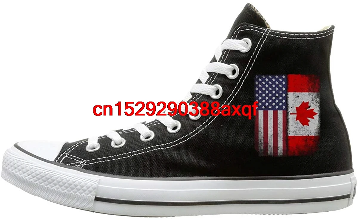 

Canvas Shoes Canadian American Flag Classics High Top Lace Ups Sneaker For Men Women