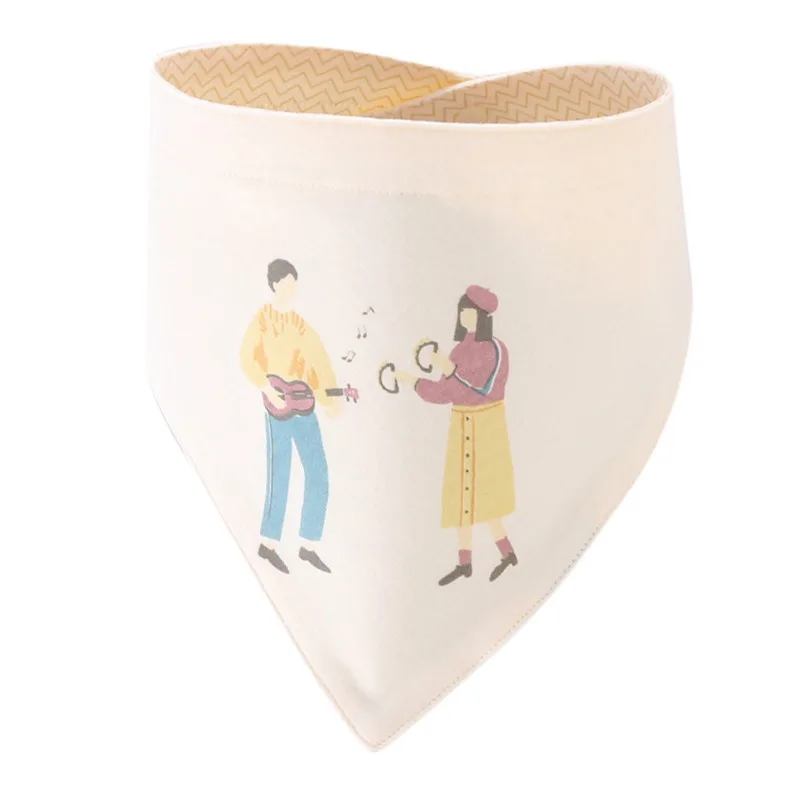 45*30cm Baby Bib Burp Cloth Double-Sided Cartoon Styling Saliva Towel Baby Cartoon Cotton Triangle Headscarf - Цвет: Яркий