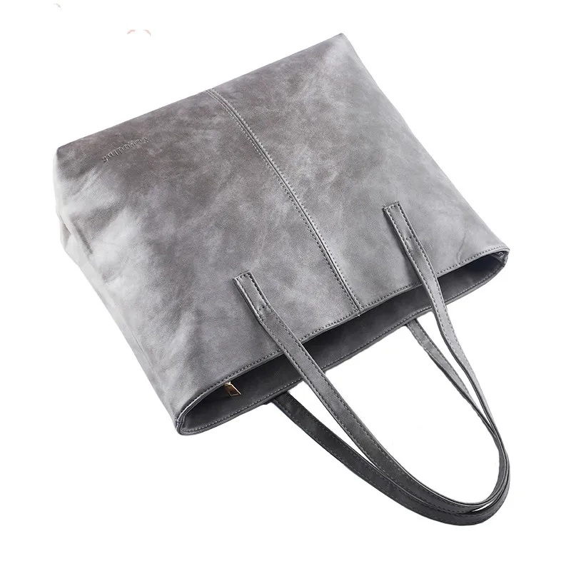 bag 2019 fashion women leather handbag brief shoulder bags gray /black large capacity luxury handbags tote bags design