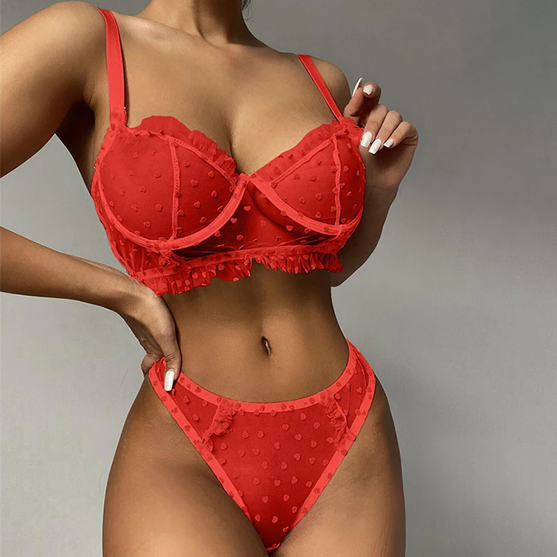 lace underwear set Plus Size Women Sexy Hot Erotic Bra Set Sexy Hollow Out Teddy Bodysuits Underwear Set Lace Deep V Open Lingerie + Stockings Sets matching bra and panties Bra & Brief Sets