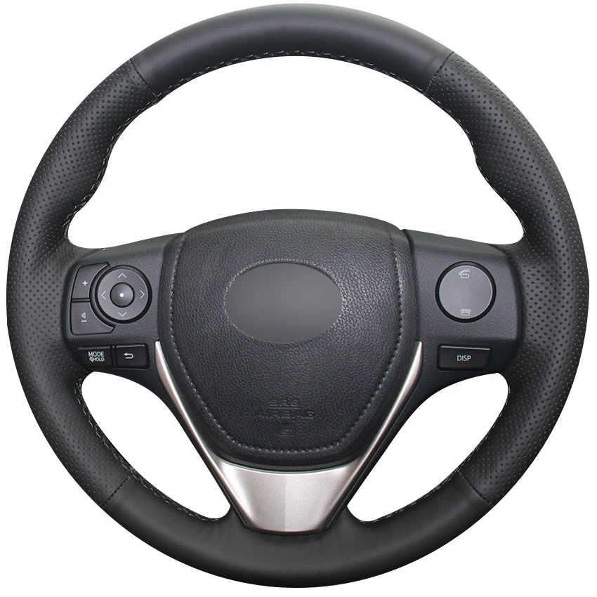 Black Synthetic Leather Car Steering Wheel Cover for Toyota RAV4 2013