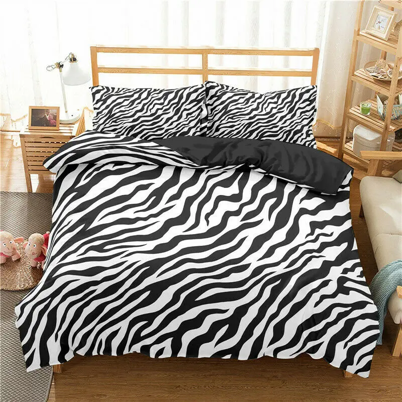 Leopard Print Bedding Set 2/3Pcs Duvet Cover & Pillowcase(s) 3D Printed Quilt Cover Home Textile Gift 