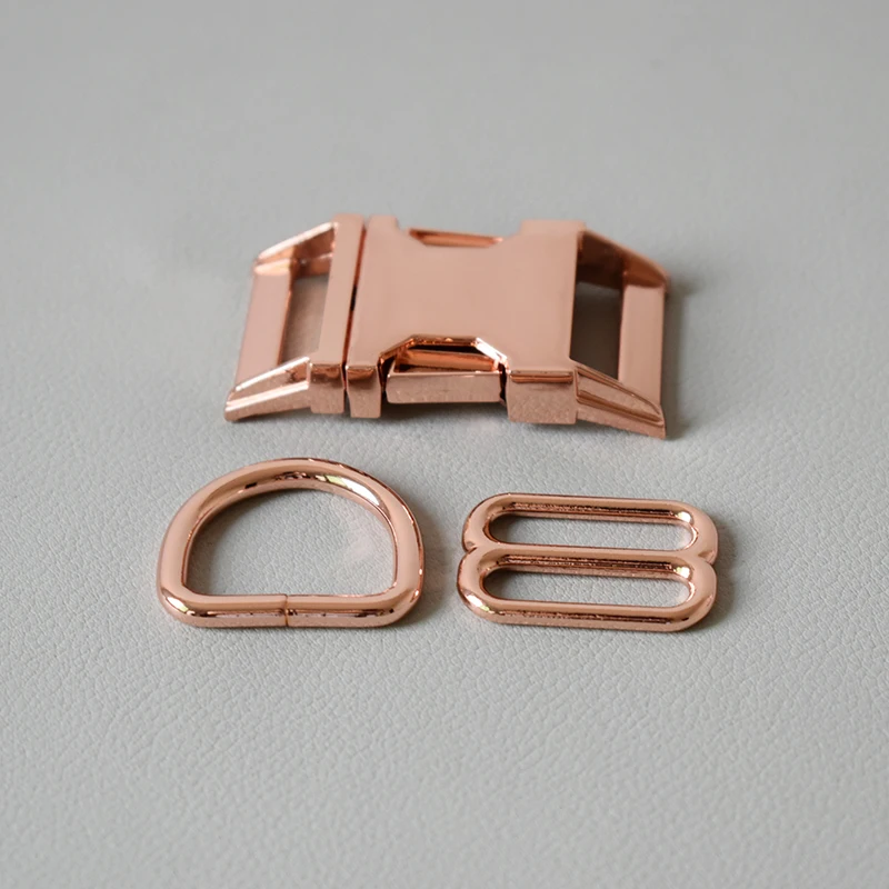 100 sets metal buckle tri-glide D ring adjuster 25mm webbing for paracord dog collar necklace belt buckle DIY sewing accessories