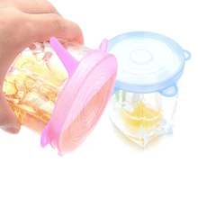 6 шт./компл. многоразовый силикон обертывание сохранение продуктов в свежем состоянии обертывание кухонных инструментов крышка уплотнения крышка стрейч силиконовая пищевая плёнка 6 размеров