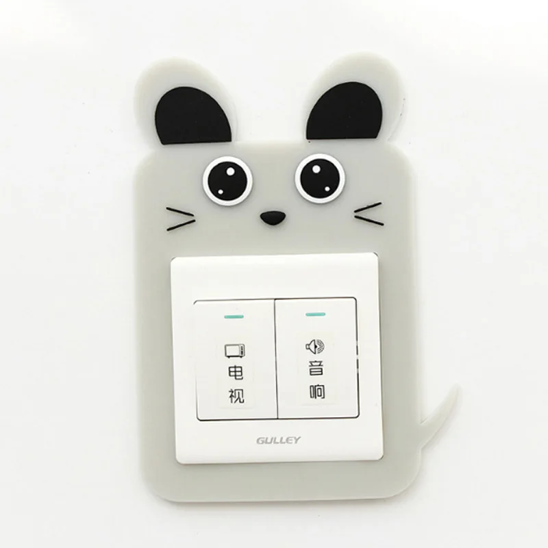 mouse Декоративные наклейки с люминесцентным выключателем, защитный чехол для выключателя, легко установить, Мультяшные животные, спальня - Цвет: mouse