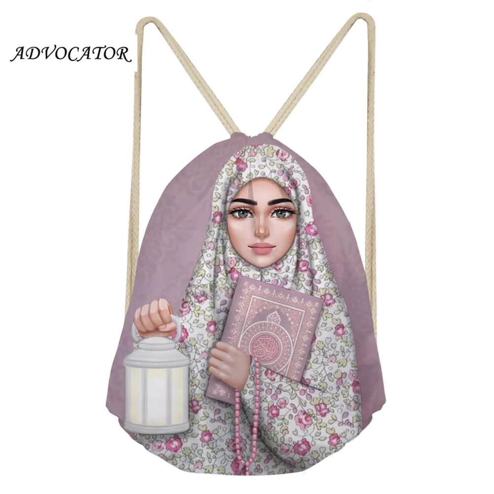 Женская сумка на шнурке с рисунком из мультфильма «Ислам» для девочек; Детский рюкзак на шнурке; ; женские пляжные сумки на плечо; Mochila Cordon - Цвет: BLG8749Z3