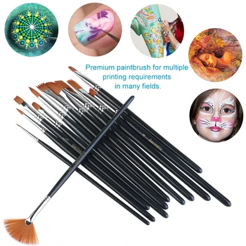 

UEETEK 12pcs Brush Set Nylon Hair Paintbrush Set Artist Watercolor Acrylic Oil Painting Supplies