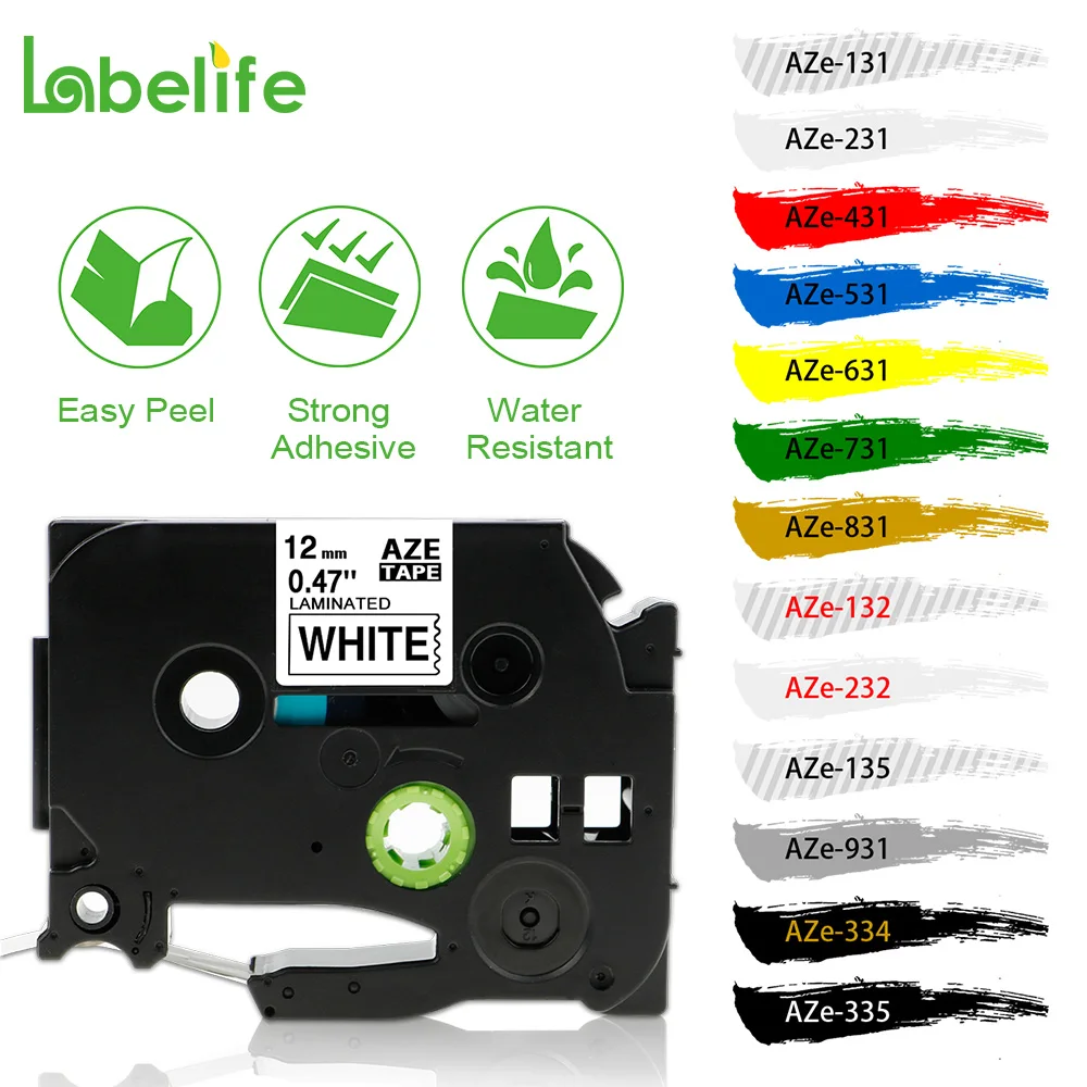 

Labelife TZe-231 tape 1pcs Compatible for Brother P-Touch PT-D210 Printer label tape 12mm Black on White Tz TZe 231 Label Maker