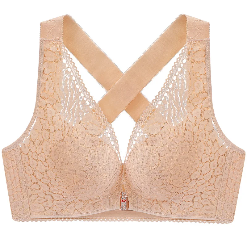 

Sexy Lace Wireless Front Closure Bra For Women Sexy Lingerie Adjusted Push Up triangle Cup Bra Factory shipping