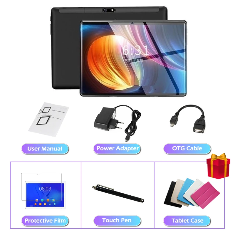 News Tablet10.1 Inch Android 9.0 Tablets PC  Buletooth 4G Network AI Speed-up Dual SIM Dual Camera WIFI + GPS 4G Gaming Tablet the newest tablet Tablets