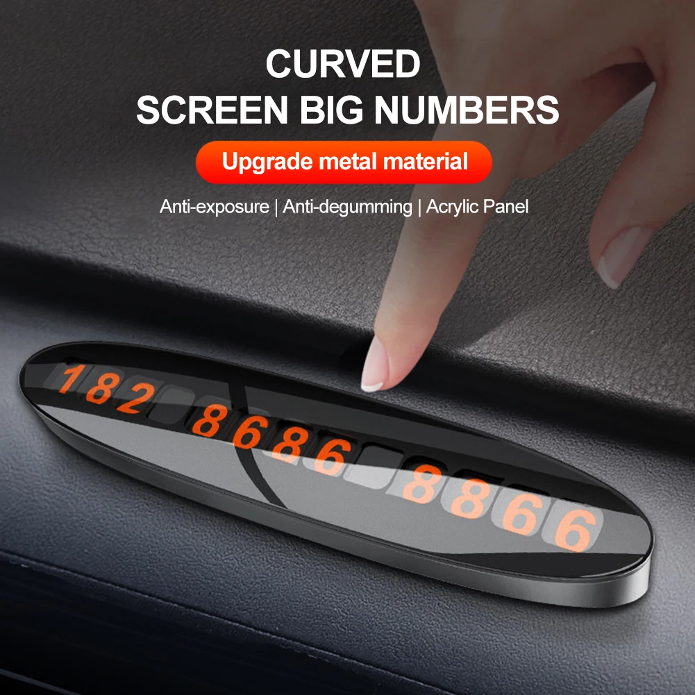 Metal Car Temporary Parking Card Number Hidden Car Styling Parking