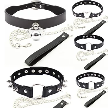 Bdsm Fetish Bondage Slave Sex Collar Leash Steel Chain restricts Adult Game Dog chain punish Neck Collars Erotic Sex Toys Slave 1