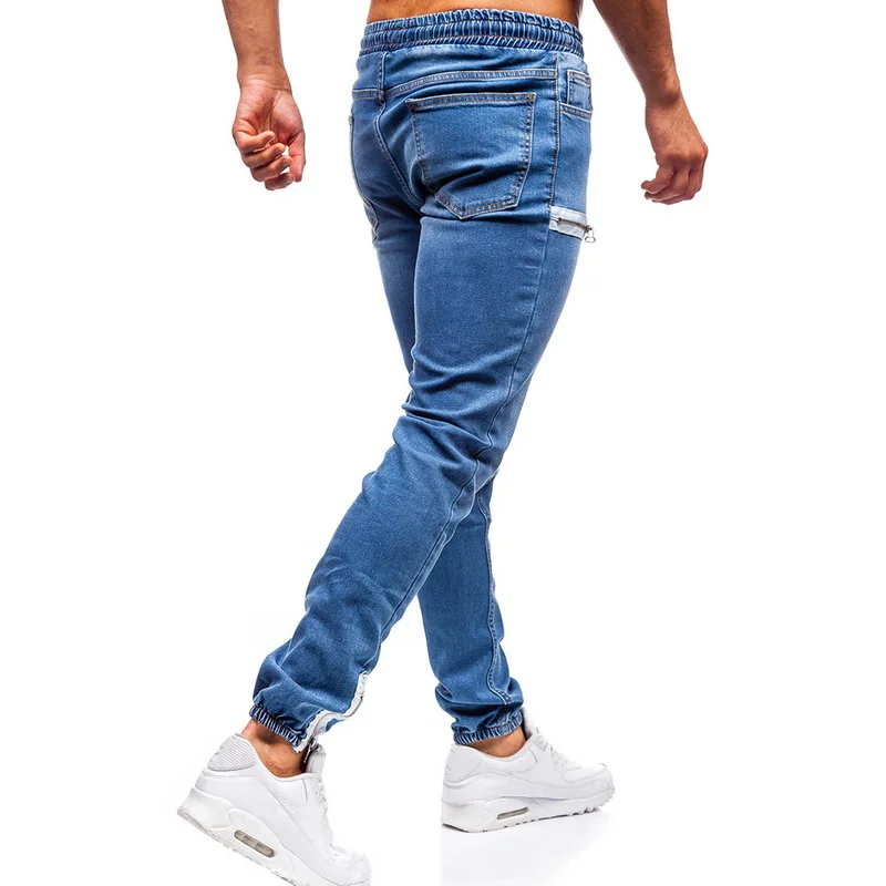 Карман на молнии джинсы Для мужчин Повседневное джинсовые штаны стрейч с бразгами краски осень шнурок уличная молния зауженные джинсы брюки для девочек