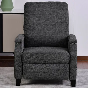 

Recliner Chair Modern Armchair Thickness Back Cushion and Nailhead Trim with Padded Seat, Manual Pushback Recliner Chair