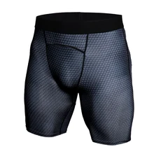 Горячие мужские обтягивающие короткие штаны Спортивные Беговые Упражнения дышащие для мужчин быстросохнущие Компрессионные шорты Бодибилдинг Брюки-черный S