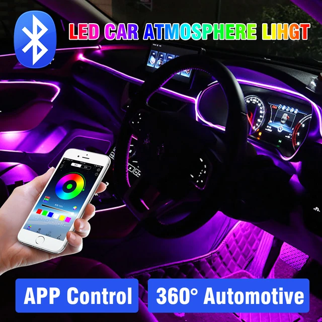 LED Streifen Lichter Auto Innen Dekoration Licht Bar APP Control RGB Neon  Beleuchtung Für Auto Motorrad Atmosphäre Umgebungs Lampe 12V - AliExpress