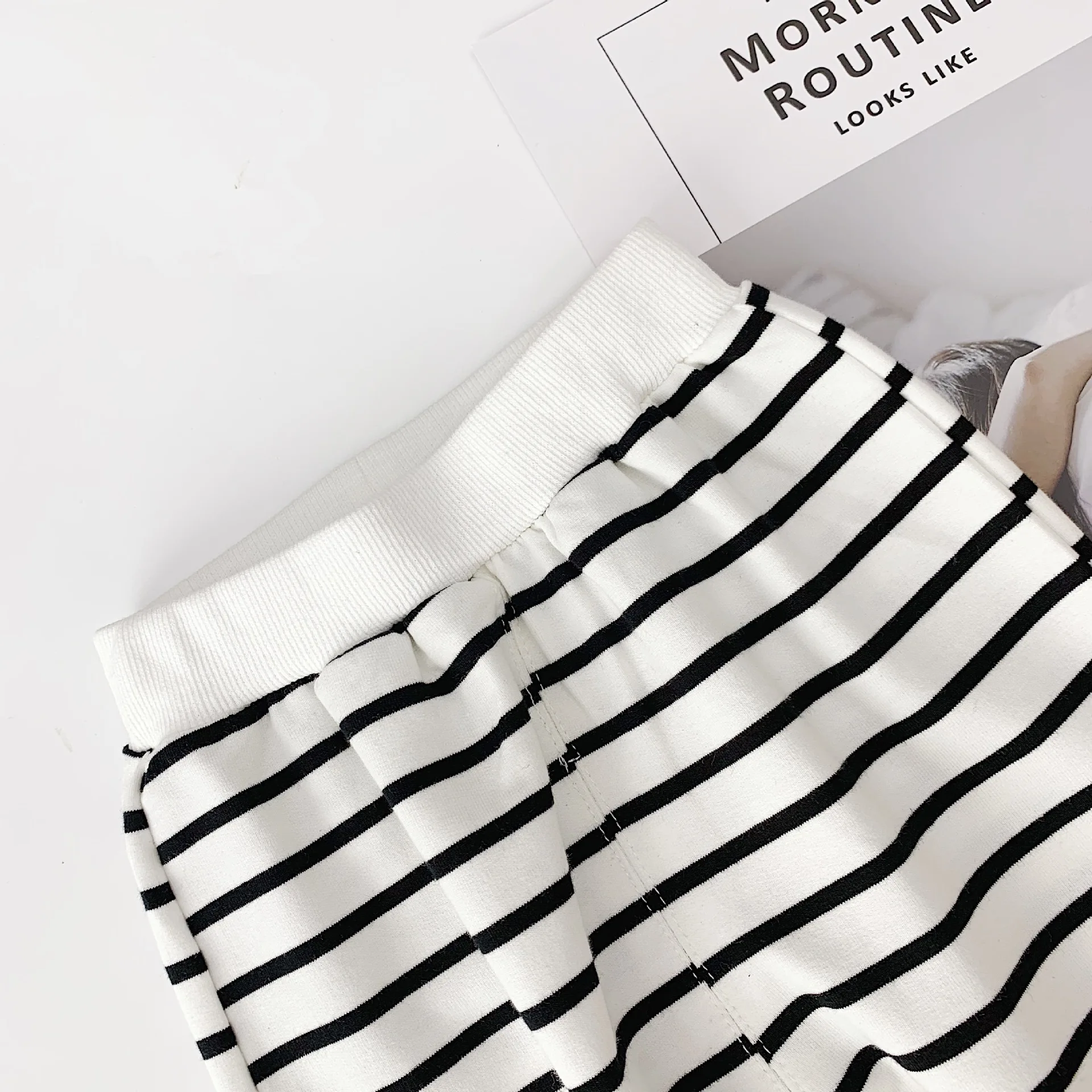 2PCS WLG Autumn boys girls clothing set kids white gray striped hoodie and pant set baby casual outfits children 1-5 years