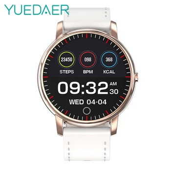 

YUEDAER Genuine Leather Wrist Smart Watch Women Sport Heart Rate Monitor IP67 Waterproof Message Call Remind 20days standby
