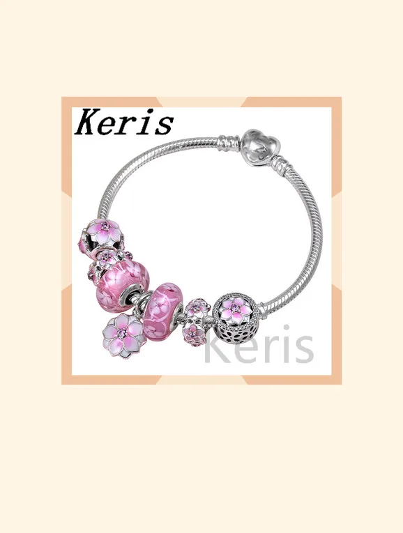 

High Quality 1:1 100% Silver Magnolia String Bracelet First Choice For Gift Free Package