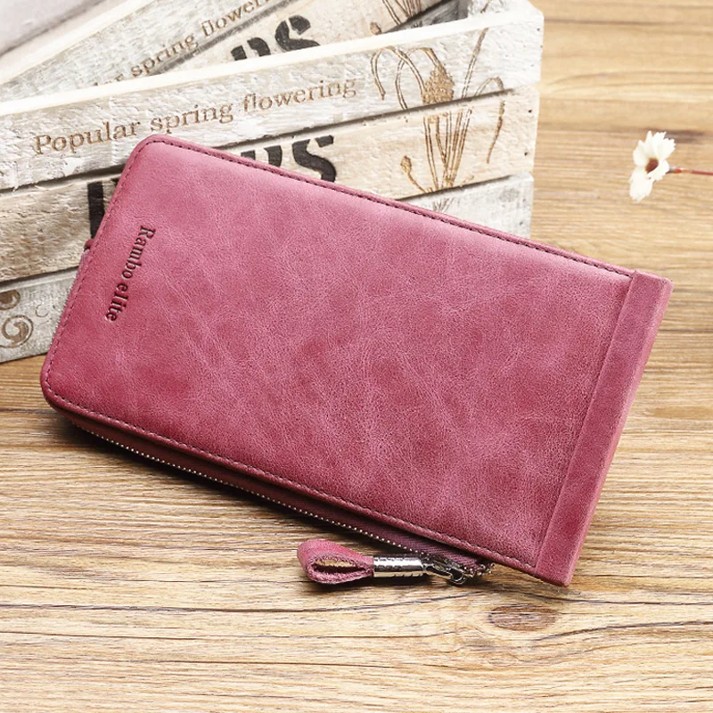 

Ultra-Thin Wallet Women's Card Bit More Genuine Leather Cowhide Long Zipper Mobile Phone Bag Wallet Women's Large-Volume Card Ho
