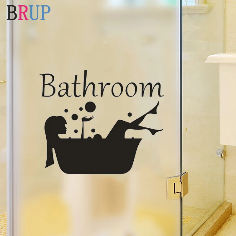 Bathroom Beauty Girl On The Bathtub Wall Stickers Art Design Stickers