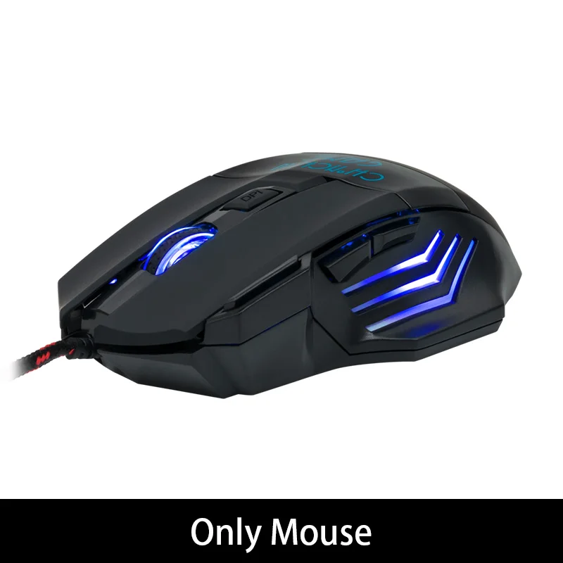 Only Mouse Игровая гарнитура 7,1 с глубоким басом, Стерео Игровые наушники с микрофоном, цветной светодиодный светильник для ПК, ноутбука+ игровая мышь+ коврик для мыши - Цвет: Only Mouse
