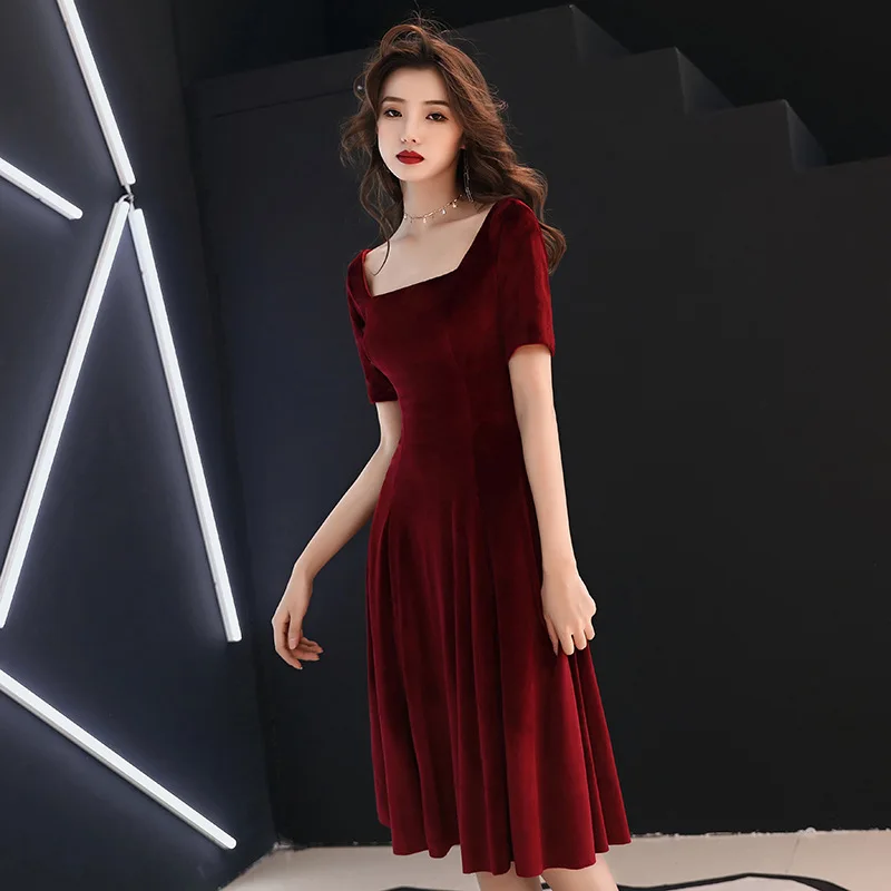 

2020 Special Offer Toast Bride 2020 New Wedding Host Velvet Annual Meeting Back Home Thank You Banquet Short Red Tuxedo