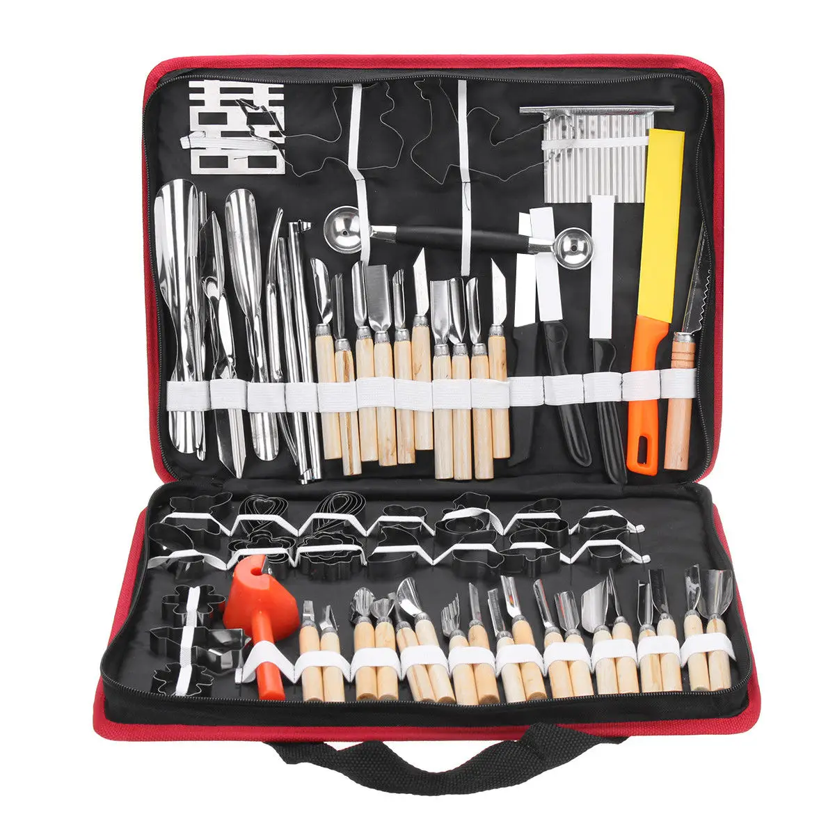 

80pcs Kitchen Carving Tool Set 1.2kg Vegetable Food Fruit Engraver Home Kitchen Carving Knives Tool Bag
