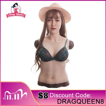 

Drag Queen Female Realistic Silicone Breast Forms Angel Face With Boobs Crossdressing Silicone Female Face For Men Transvestite