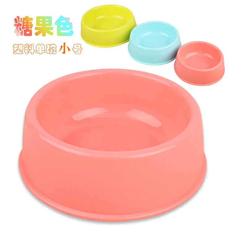 Free Shipping Pet Dog Cat Products Plastic Candy Style Round Bowl Goods