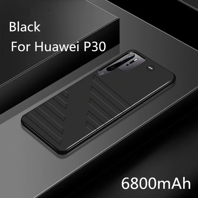 Чехол для зарядного устройства для huawei P30 Pro, чехол для зарядки аккумулятора 6800 мА/ч, чехол для внешнего аккумулятора для huawei P30, чехол для аккумулятора s - Цвет: Black For P30