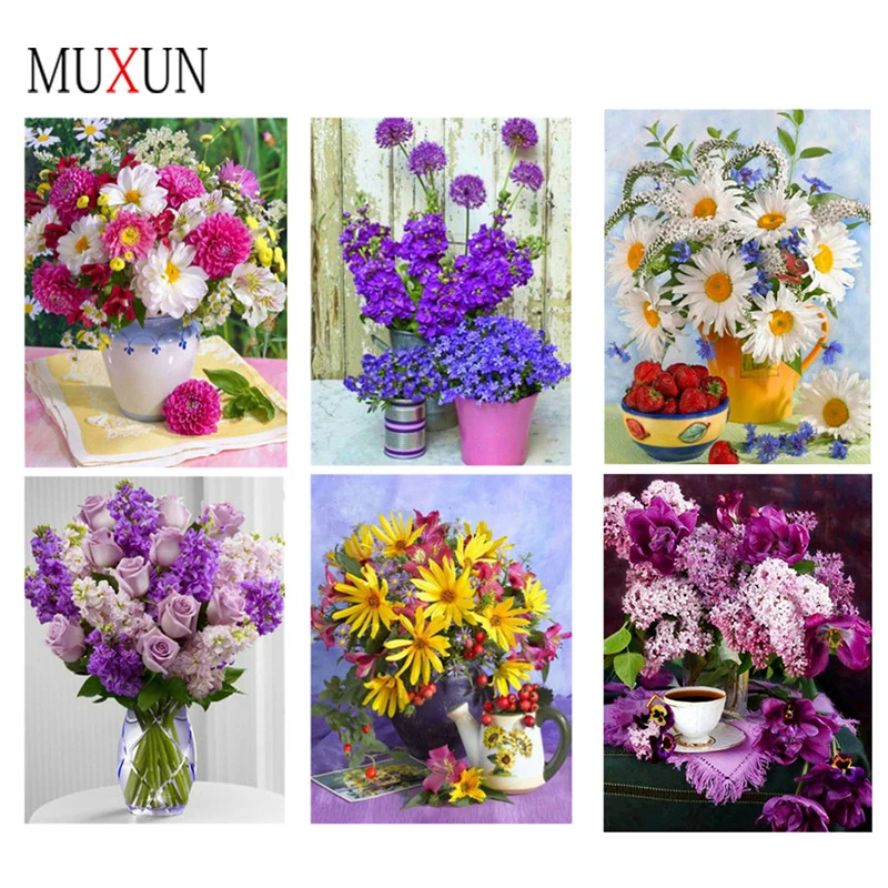 

Muxun 5D Diy Diamond Painting Lavender Flower All Kinds Of Flowers Diamond Embroidery Cross Stitch Mosaic Wall Home Decor Ep383