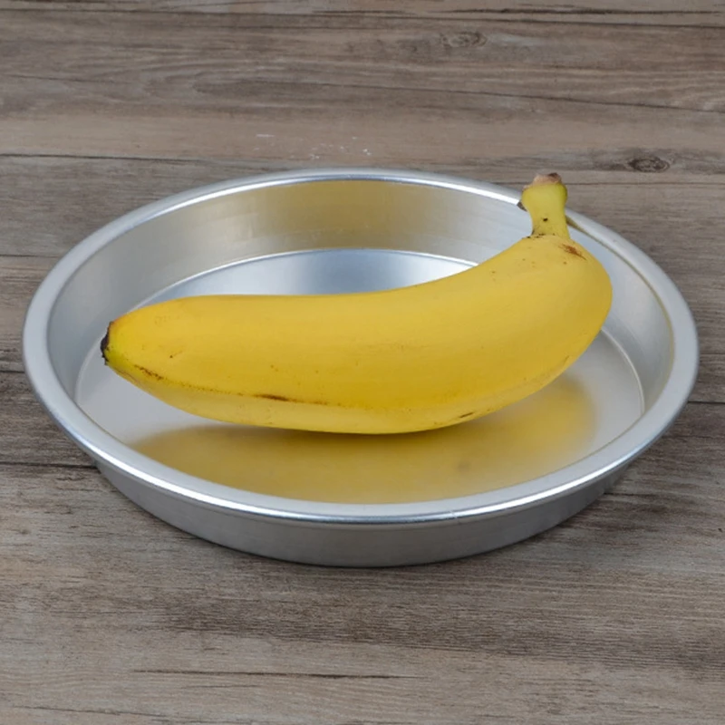 Quality 8 Inch 2.5 Cm Outdoor Aluminum Plate Dinner Plate Cookware Tableware Baking Tray Pizza Plate Dish Barbecue Plate 5Pcs
