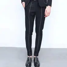 Мужская одежда черный костюм Джокера Брюки Мужская официальная одежда для работы тонкий тренд 9 брюки корейские повседневные штаны стилиста