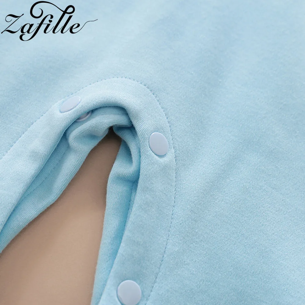 ZAFILLE Solid Men's Baby Clothing Long Sleeve Sleepwear For Newborns Bodysuit Cotton Baby Romper Turn-down Collar Infant Clothes