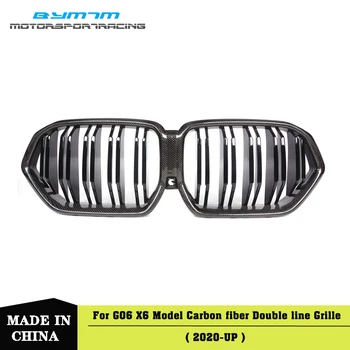

Double line ABS+Real Carbon fiber Grille Car accessories For BMW G06 X6