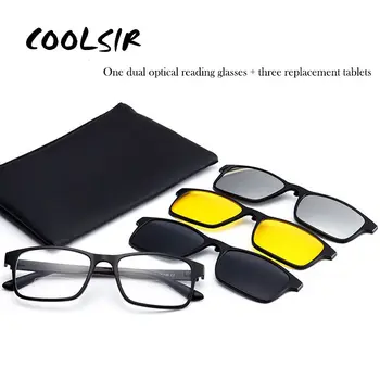 

New Flat lens Polarized Multifunctional glasses Presbyopic Eyeglasses Magnetic suit Three pieces Reading glasses +1 1.5 2 2.5 3