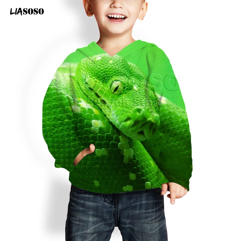LIASOSO, новинка, 3d принт, животное, змея, унисекс, принт с животными, летняя мода, худи для женщин, мужчин, детей, Забавный пуловер Harajuku, Питон - Цвет: 20