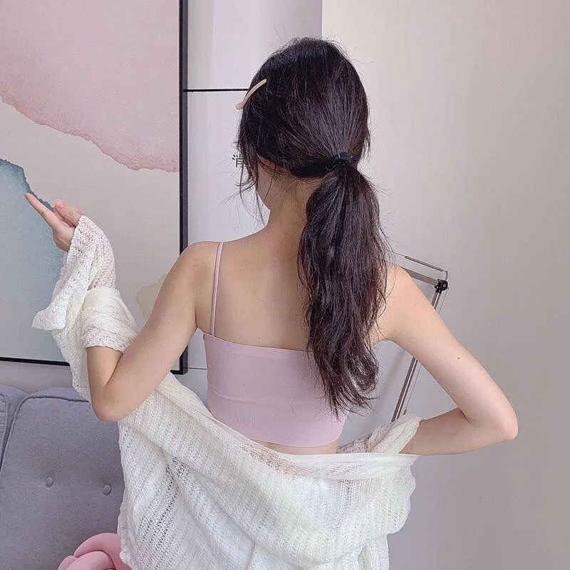 Summer Women Sling Tube Top Sexy Bra Top Breathable Chest Pad Wearing Underwear Seamless Ice Silk Breast Wrap Lingerie Female Summer Women Sling Tube Top Sexy Bra Top Breathable Chest Pad Wearing Underwear Seamless Ice Silk Breast Wrap Lingerie Female