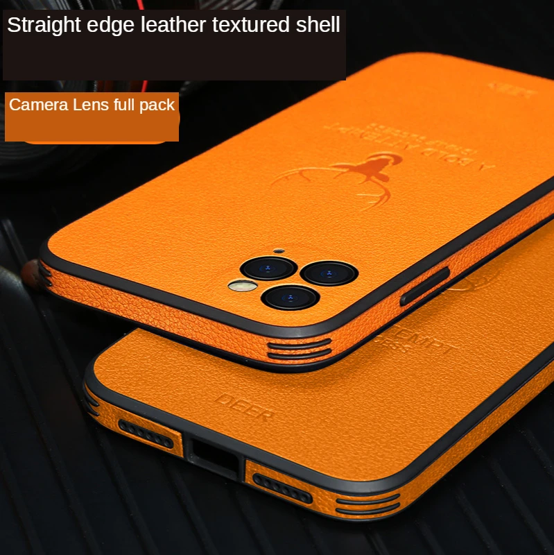 Soft Leather For IPhone 12 Pro Max Case Luxury Business High Quality Cover 12 Mini 11 Xs XR Square Phone Back Protective Cases