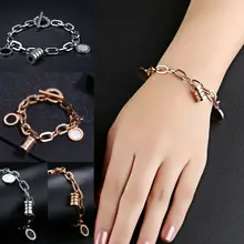 Роскошные новые стильные женские браслеты из нержавеющей стали браслет украшения и аксессуары подарочный розово-золотой