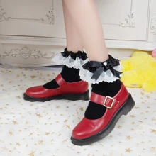 Осенние женские Сатиновые носки в стиле Лолиты, макраме, кроличьей шерсти, сердечком, кружевами, супер сказочными теплыми кавайными бантиками и бисером, носки в консервативном стиле